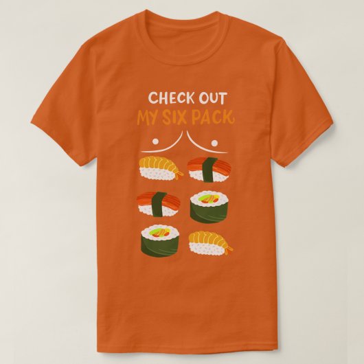 T-shirt Salle De Fitness Sushi Six Pack (Design devant)