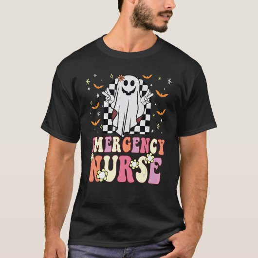 T-shirt Salle d'urgence super Infirmière Ghost Retro ER Av (Devant)