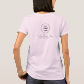 T-shirt Salon de coiffure Staff Logo Script Rose Pâle (Dos)
