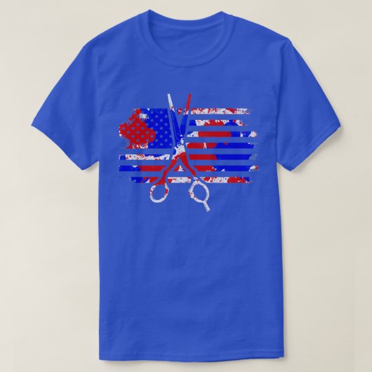 T-shirt Salon de coiffure US Flag 3 (Design devant)
