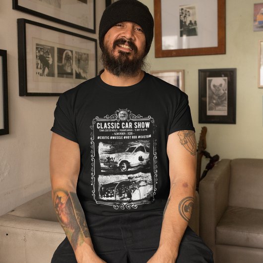 T-shirt Salon de Voiture Classique Personnalisable