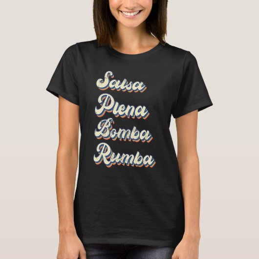 T-shirt Salsa Danser Salsa Plena Bomba Rumba Danser Enseig (Devant)