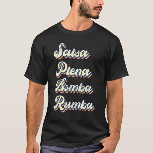 T-shirt Salsa Danser Salsa Plena Bomba Rumba Danser Enseig (Devant)
