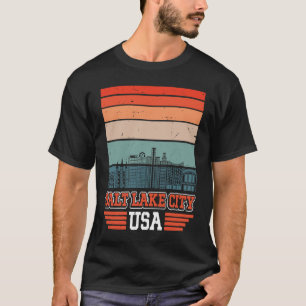 T-shirt Salt Lake City Utah USA Retro Vintage Sunset Skyli
