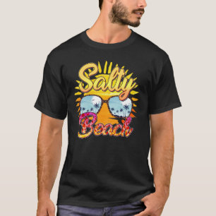 T-shirt Salty Beach Soleil et palmier tropicaux