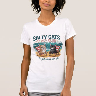 T-shirt Salty Cats Beach Club, Summer Vacation, Funny Cats