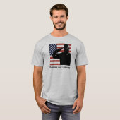 T-shirt Saluons nos anciens combattants Soldat et drapeau  (Devant entier)
