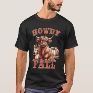 T-shirt Salut Cow Highland automne Action de grâce à l'aut
