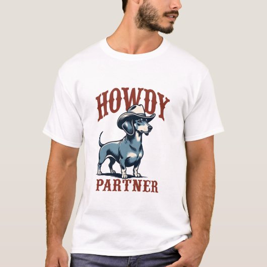 T-shirt Salut Cowboy Teckel (Devant)