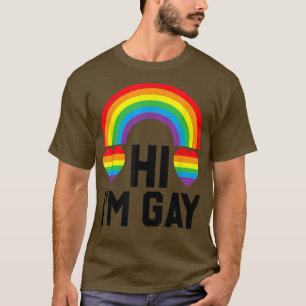 T-shirt Salut Je suis Gay pride Mois Pride Jour Fierté Cou