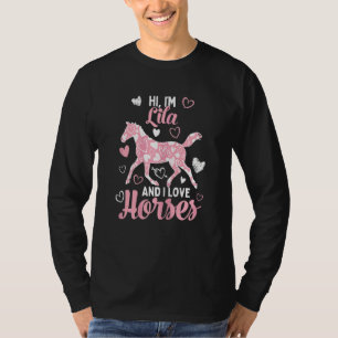 T-shirt Salut je suis Lila et j'aime les chevaux mignon Mo