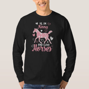 T-shirt Salut, je suis Nova Et j'aime les chevaux mignon M