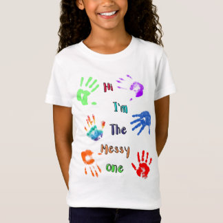 T-Shirt Salut, je suis The Messy One - Paint Handprints