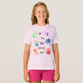 T-shirt Salut, je suis The Messy One - Paint Handprints (Devant entier)