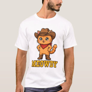 T-shirt Salut Mignon Cowboy Chat Far West Minou