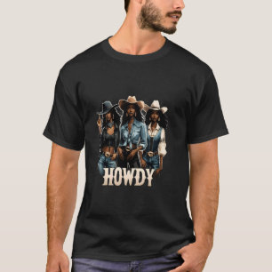 T-shirt Salut Reine Cowgirl Noire Cowgirl Afro-Américaine