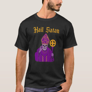 T-shirt Salut Satan Satanic Vintage Horreur Eglise Diable