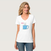 T-shirt Salutation de petit lapin dans la tasse de café (Devant entier)