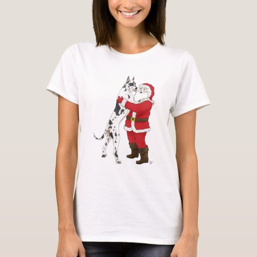 T-shirt Salutation Jowly de Noël de great dane (Devant)