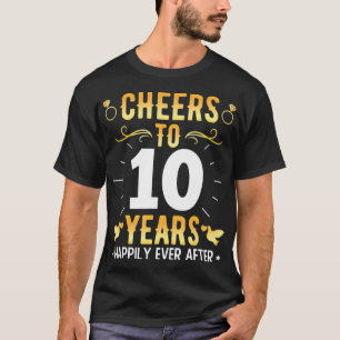 T-shirt Salutations À 10 Ans Mariés Couples 10ème Mariage