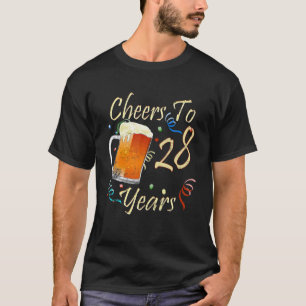 T-shirt Salutations À 28 Ans 28ème Anniversaire Fête Bière