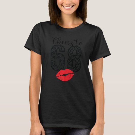 T-shirt Salutations À 68 Ans Lèvres Joyeuses Anniversaire (Devant)
