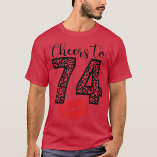 T-shirt Salutations à 74 ans lèvres joyeuses Anniversaire