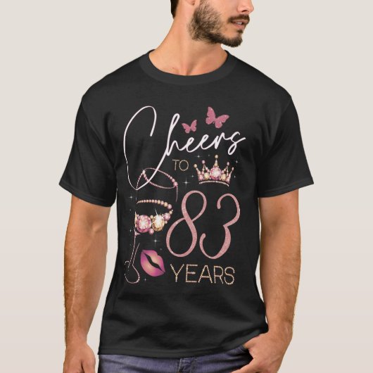 T-shirt Salutations à 83 ans 83e anniversaire femme de fêt (Devant)