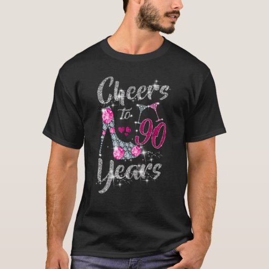 T-shirt Salutations À 90 Ans 90ème Anniversaire Chaussures (Devant)