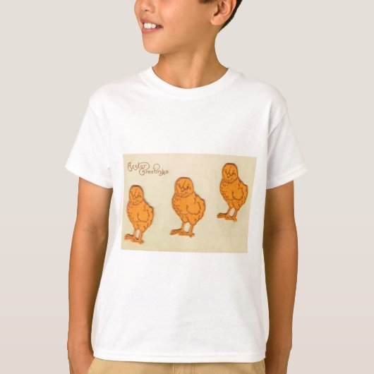 T-shirt Salutations de Pâques Chicks Beige (Devant)