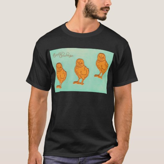 T-shirt Salutations de Pâques Chicks Vert (Devant)