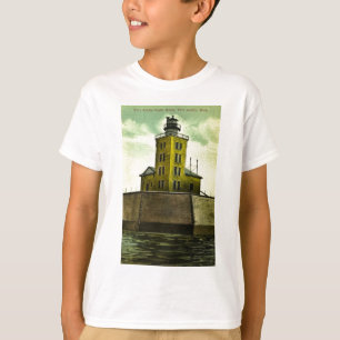 T-shirt Salutations de phare d'Austin Michigan de port de
