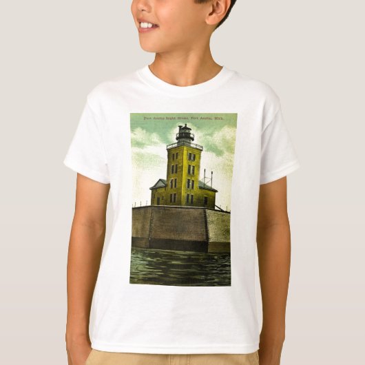 T-shirt Salutations de phare d'Austin Michigan de port de (Devant)