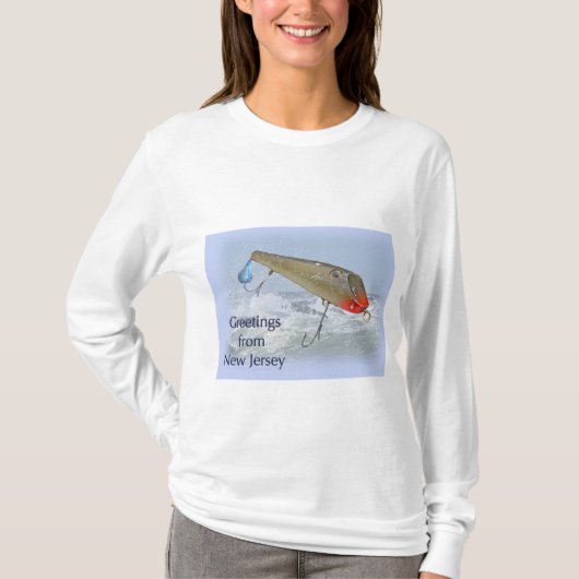 T-shirt Salutations Du New Jersey Fishing Lure (Devant)