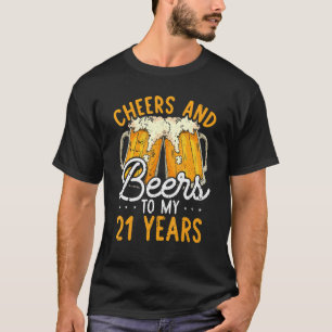 T-shirt Salutations Et Bières À 21 Ans 21E Anniversaire Po