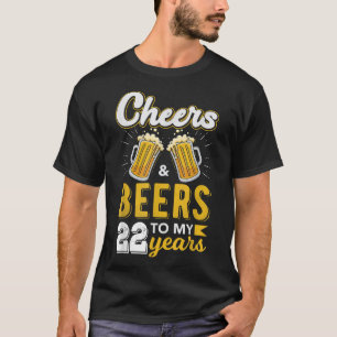 T-shirt Salutations et bières à 22 ans Anniversaire