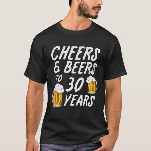T-shirt Salutations Et Bières À 30 Ans - 30E Anniversaire (Devant)