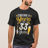 T-shirt Salutations Et Bières À 33 Ans Drôle 33E Anniversa (Devant)