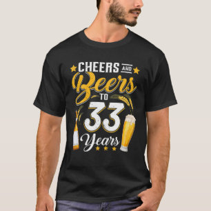 T-shirt Salutations Et Bières À 33 Ans Drôle 33E Anniversa