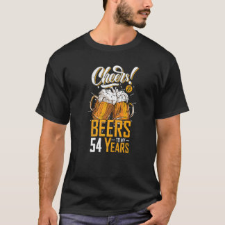 T-shirt Salutations Et Bières À 54 Ans 54E Anniversaire Dr