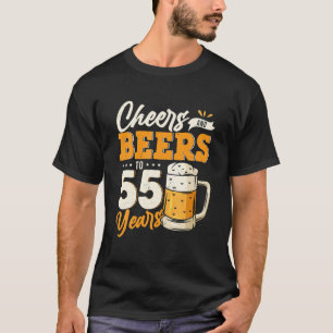T-shirt Salutations Et Bières À 55 Ans Drôle 55ème Anniver