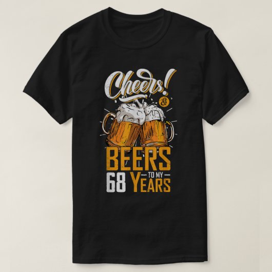T-shirt Salutations Et Bières À 68 Ans 68E Anniversaire Dr (Design devant)