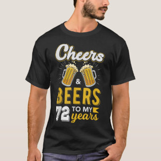 T-shirt Salutations et bières à 72 ans Anniversaire 