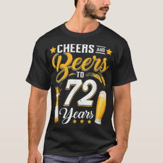 T-shirt Salutations Et Bières À 72 Ans Drôle 72E Anniversa