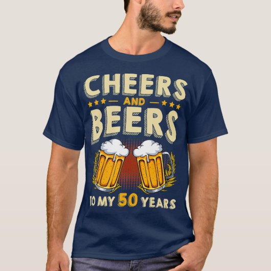 T-shirt Salutations Et Bières À Mes 50 Ans 50ème Anniversa (Devant)