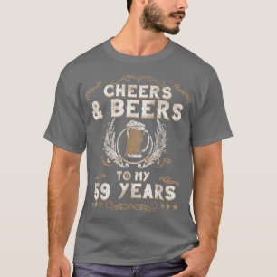 T-shirt Salutations Et Bières À Mes 59 Ans Style Anniversa