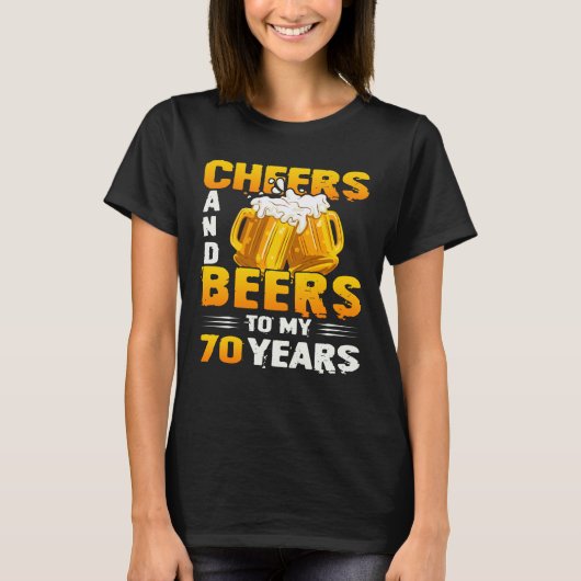T-shirt Salutations Et Bières À Mes 70 Ans 70e Anniversair (Devant)
