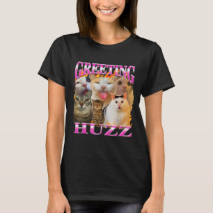 T-shirt Salutations Huzz Drôle Chat Meme Contrefaçon Graph
