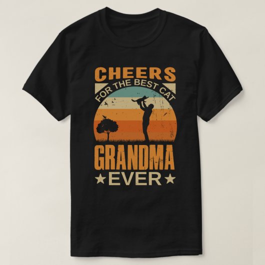 T-shirt Salutations Pour Le Meilleur Chat GRANDMA Jamais V (Design devant)