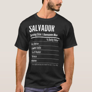 T-shirt Salvador Taille du service Nutrition Étiquette Cal